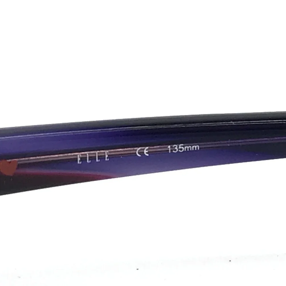 Elle Eyeglasses Frames EL13320 PU Shiny Purple Rectangle Full Rim 52-15-135
